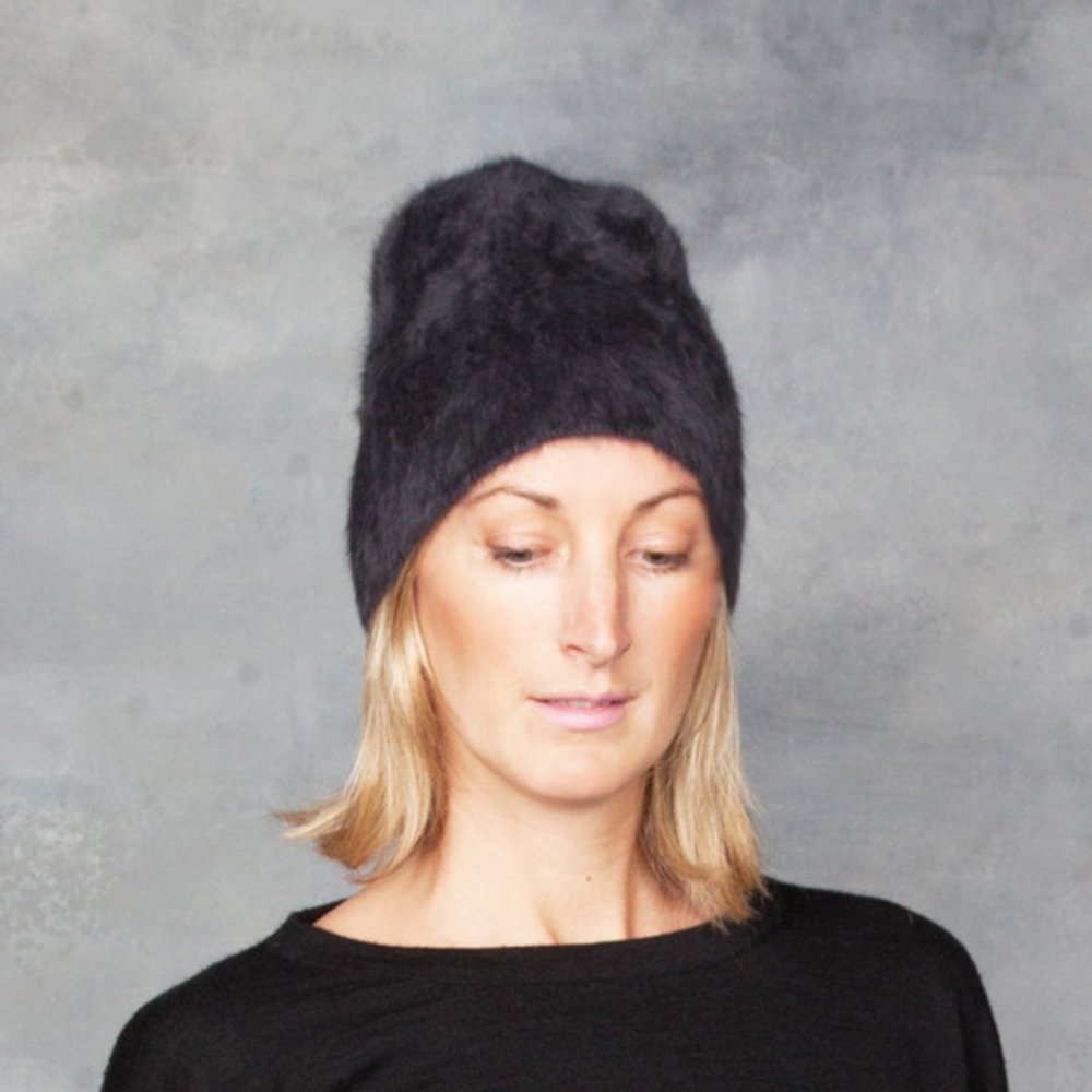 Reinhard Plank Angora Beanie in Grey